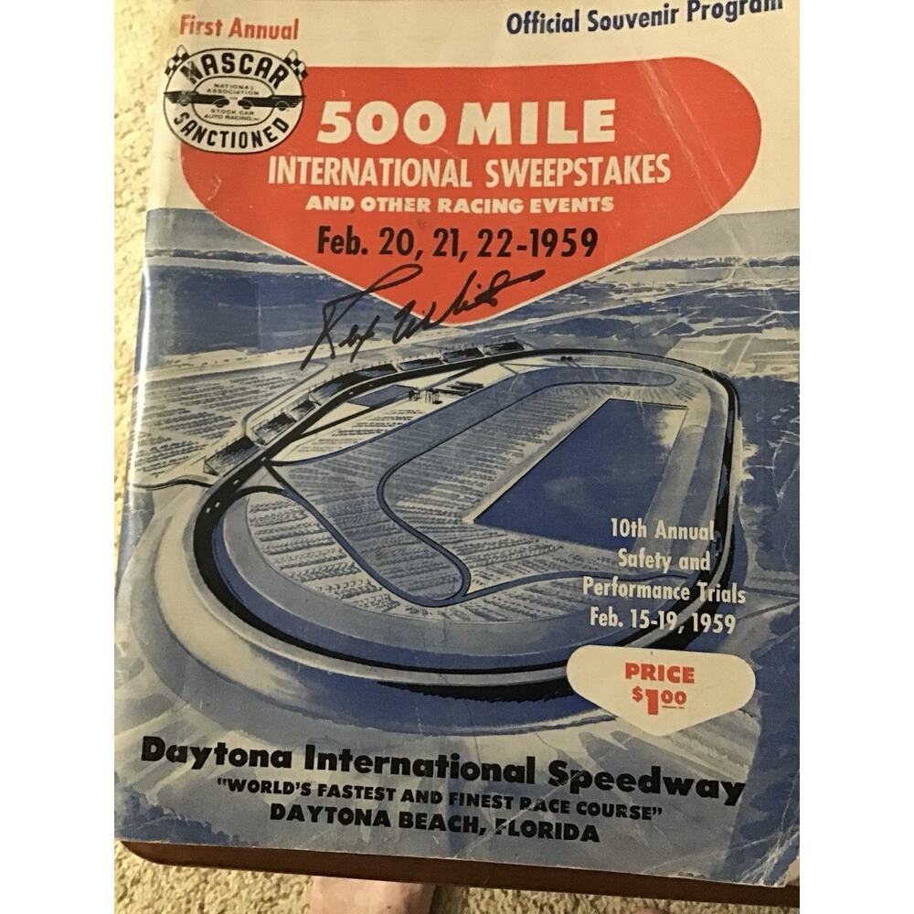Daytona 500 First Annual Original Racing Program. February 1959. Rare!! Signed